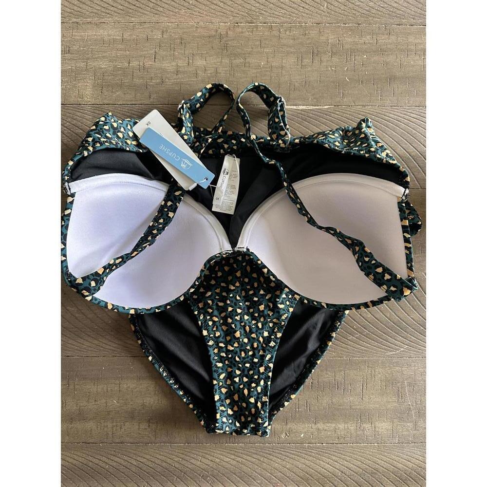 NWT CUPSHE Leopard O-Ring Underwire One Piece Swimsuit Women’s Plus size 0X (14) - Picture 4 of 14